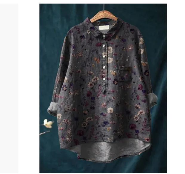 Animal Print Hawaiian Long Sleeve Shirt - A73L2Ksbu32T719-M