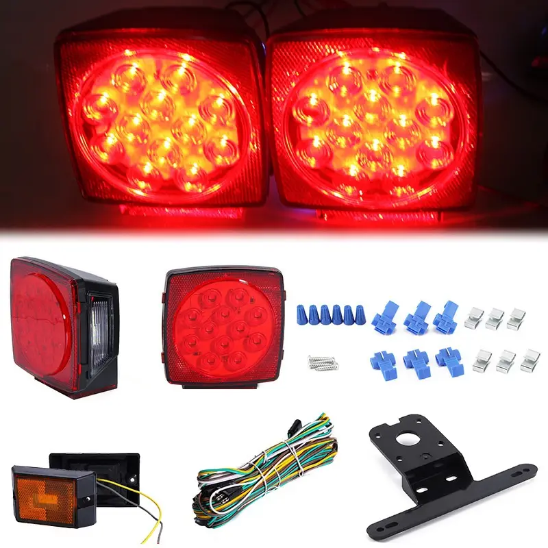Car Light Kit Square 12V Trailer Taillight