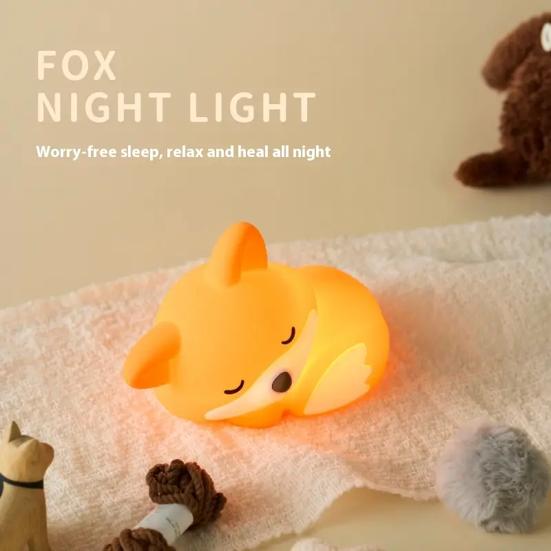 Fox USB Rechargeable Bedroom Creative Cartoon Small Night Lamp