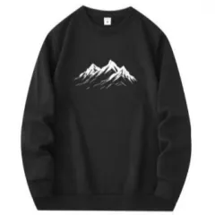 Fleece-lined Crew Neck Sweater Business Attire Activities - Black - View 1