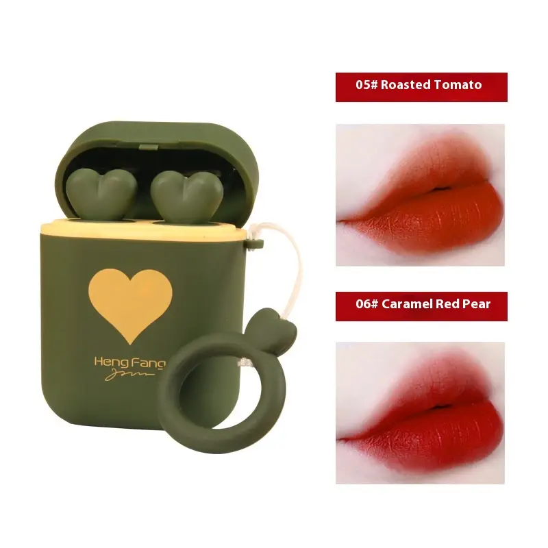 Hengfang Cartoon Lipstick Matte Finish Earphone Storage Box Portable