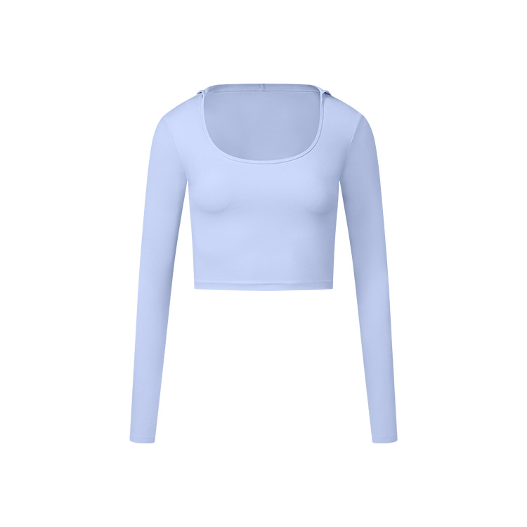 Long Sleeve Nude Feel Fabric Sports Top Nude - Shop at LoveMi