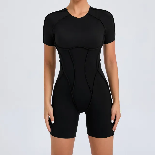 Backless Short Sleeve One piece Black - Shop at LoveMi