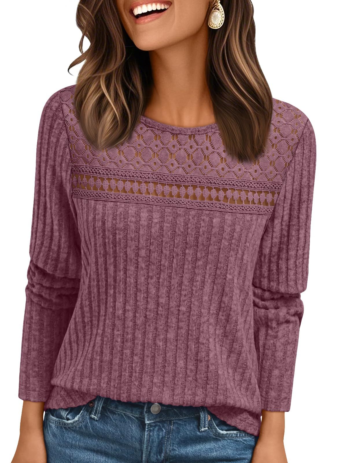 Leisure Pullover Sunken Stripe Loose Hollow Long Sleeve