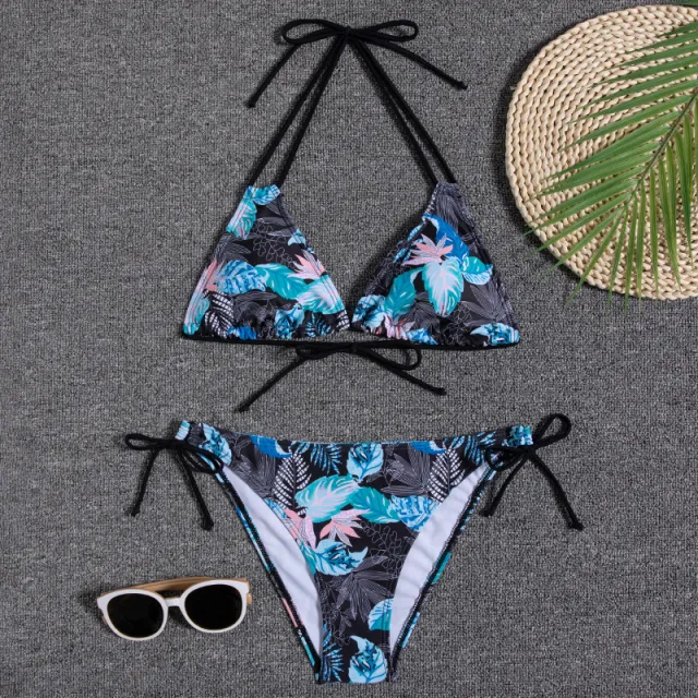 Bikini Swimsuit With Two piece Printed Black - Shop at LoveMi