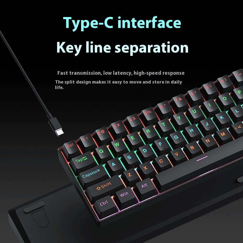 61-key Wireless Three-model Mechanical Keyboard Small Portable