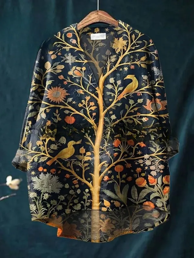 Fashion Digital Printing Large Wide V neck Top N53 - Shop at LoveMi