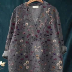 Collarless Long-sleeved Women's Shirt Long Sweater Casual Shirt - Zj716 - View 1