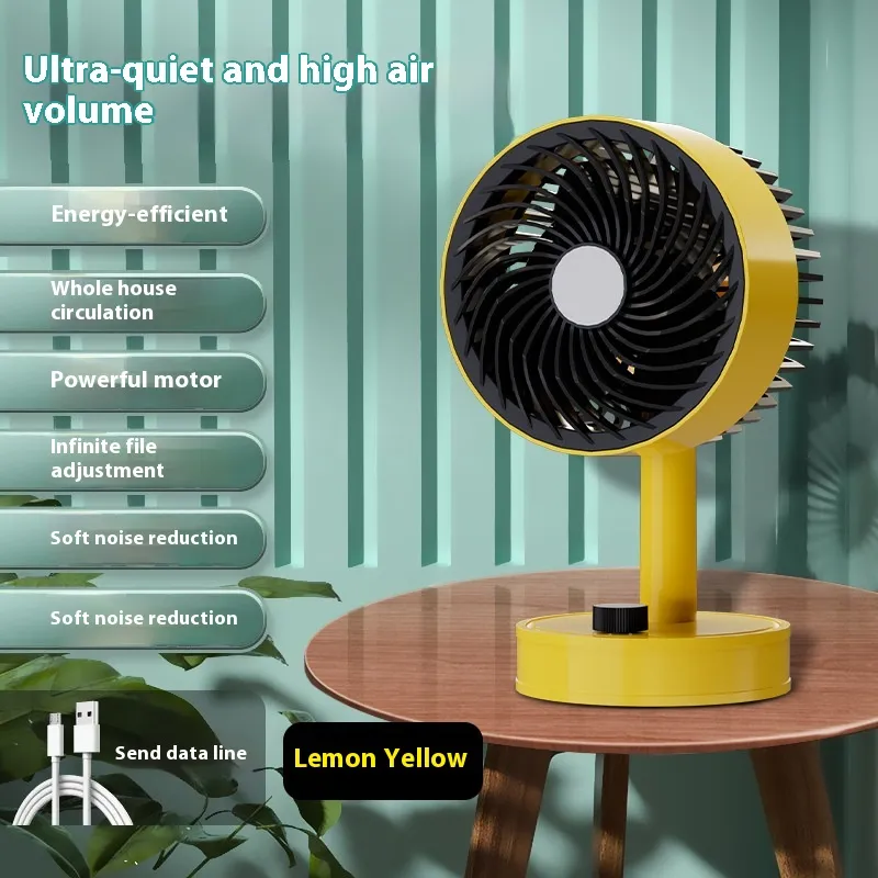 Small Fan Office Desktop Creative Usb Charging Fan - Yellow