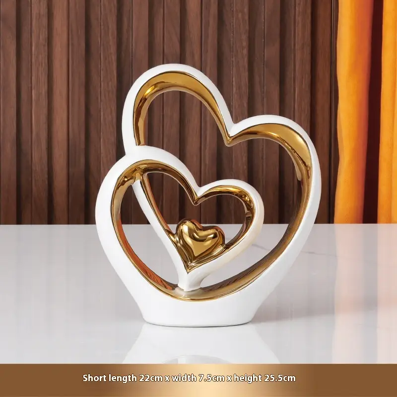 Creative Couple Heart-shaped Decoration High-end Wedding Home Decorative Ornaments