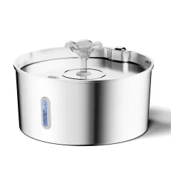 7L Stainless Steel Pet Water Dispenser Automatic Heating Dogs And Cats Water Feeder - Flower Head Mouth Long Window - View 1