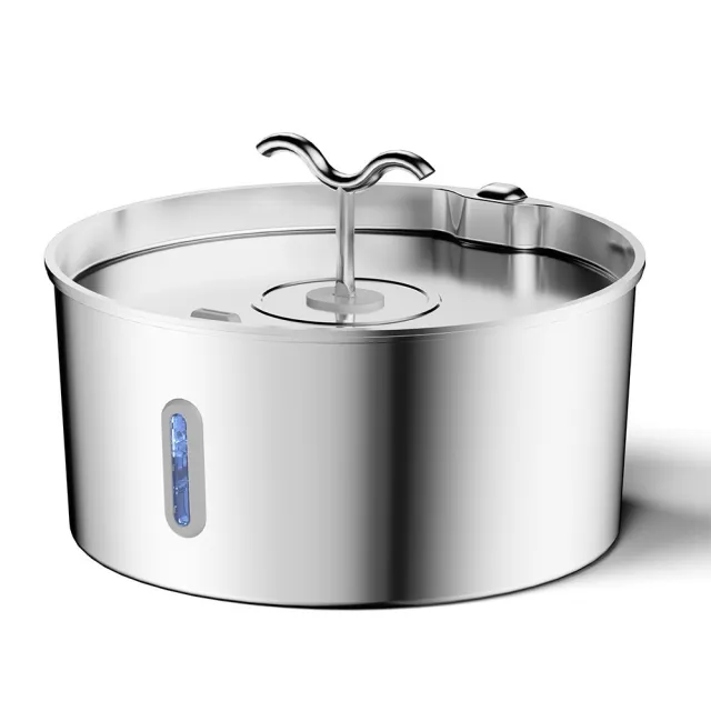 7L Stainless Steel Pet Water Dispenser Automatic Heating Dogs And Cats Water Feeder Horn Long Window Double Mouth - Shop at LoveMi