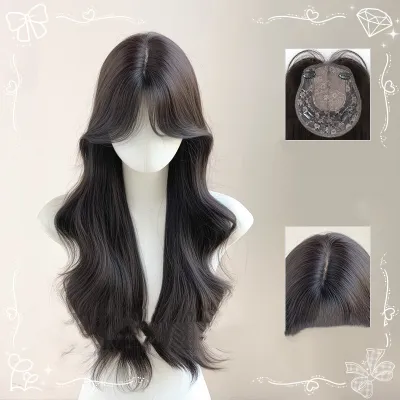 Eight-character Bangs Big Wave Seamless Natural Breathable Hair Supplementing Piece