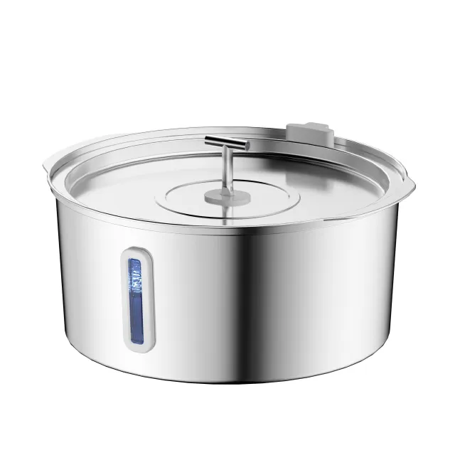 7L Stainless Steel Pet Water Dispenser Automatic Heating Dogs And Cats Water Feeder T Double Port - Shop at LoveMi