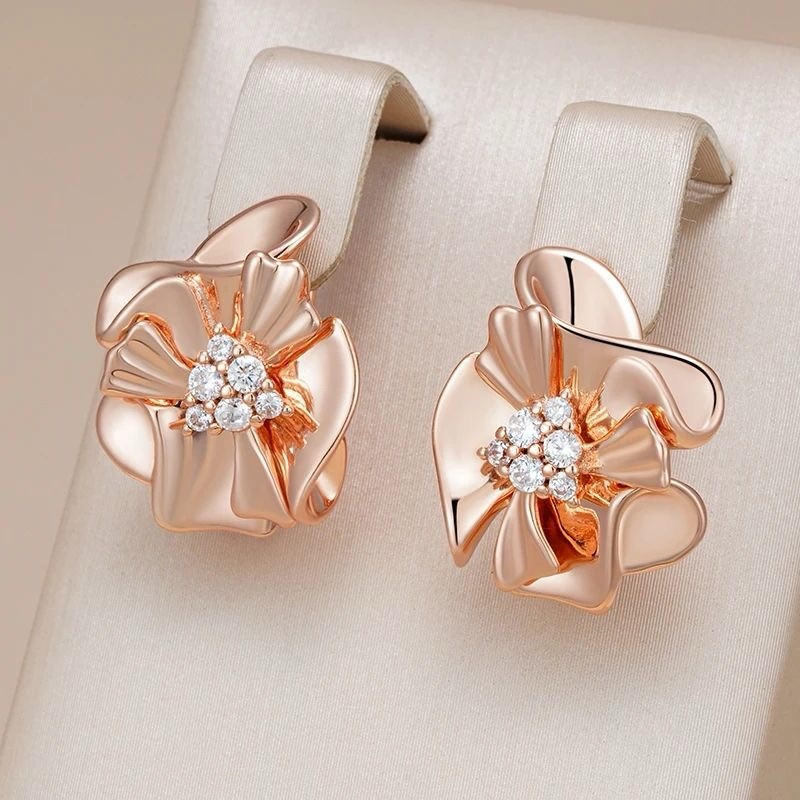 Summer Niche Slimming Rose Gold Rose Earrings