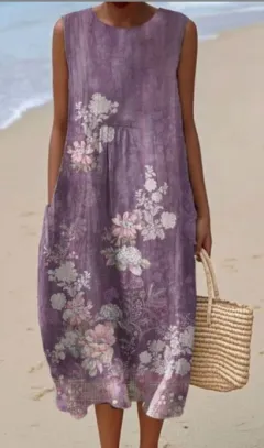 Summer New Sleeveless Printed Temperament Long Dress Dress Casual - Cl8Qket3Jq5Hh1233 - View 1