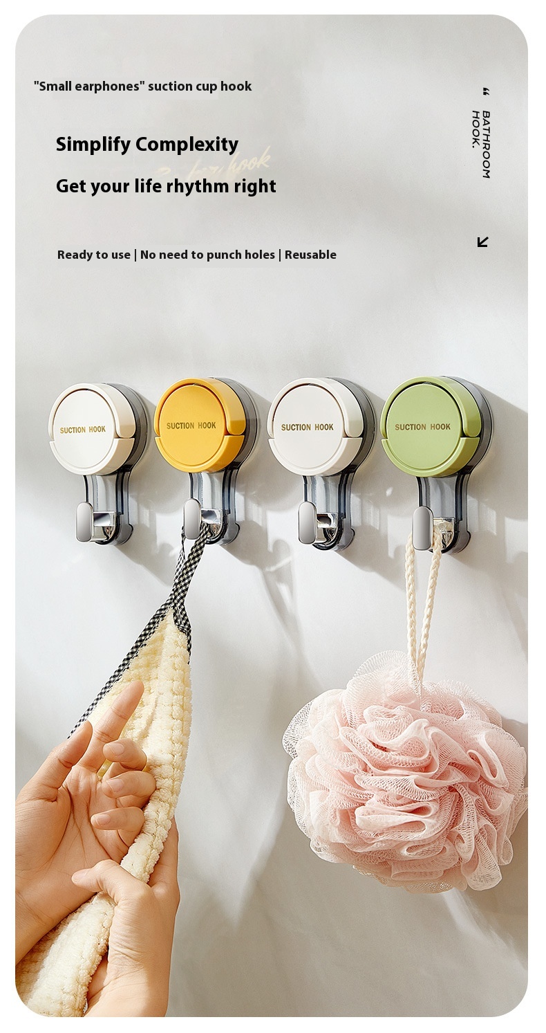 Suction Cup Hook Powerful Vacuum No-punch Sticky Hook Towel Rack