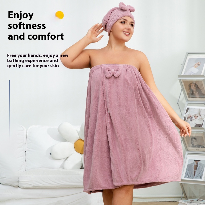 Super Plus Size Wearable Cotton Absorbent Bathrobe
