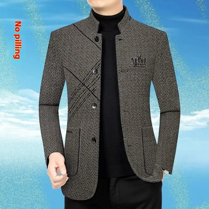 Men's Coat Middle-aged Business Leisure Stand Collar