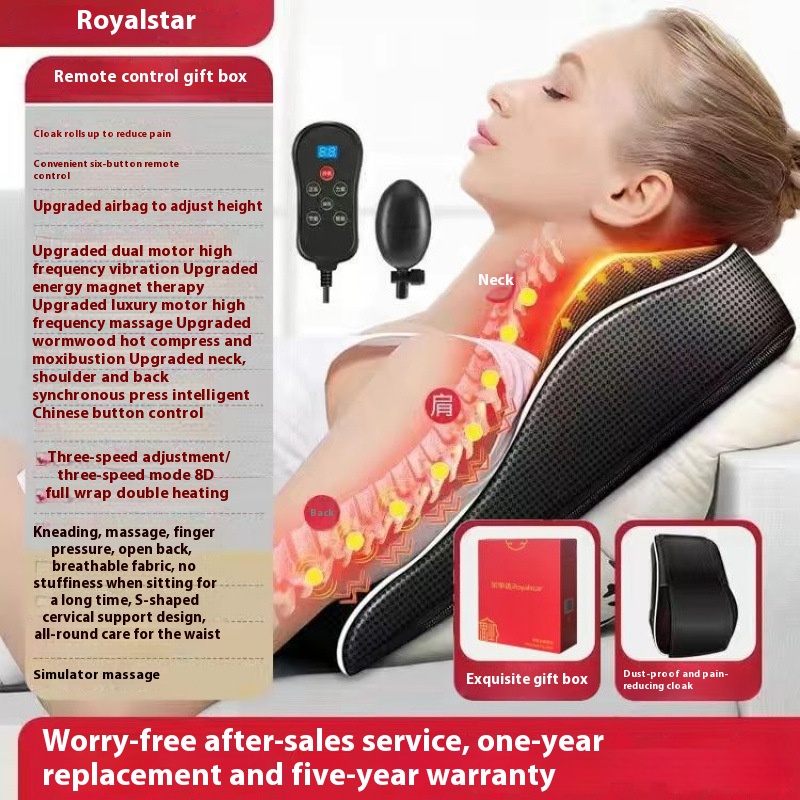 Intelligent Multifunctional Massage Pillow – Remote Control Gift Box, With Adapter Plug