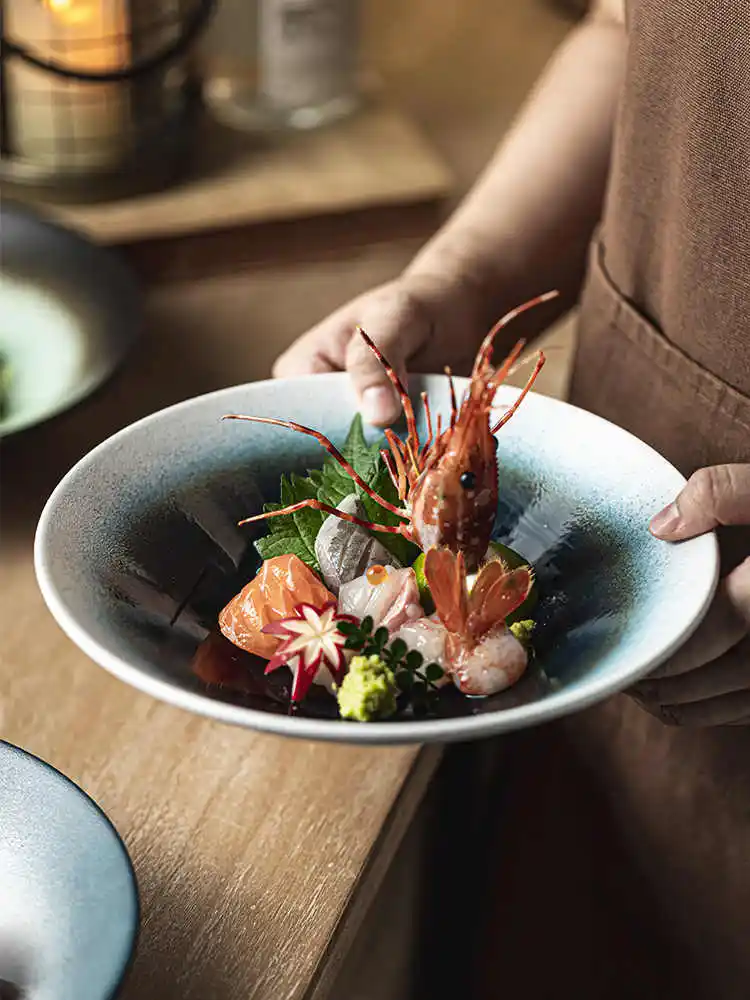 Simple Salad Ceramic Rain-hat Shaped Bowl
