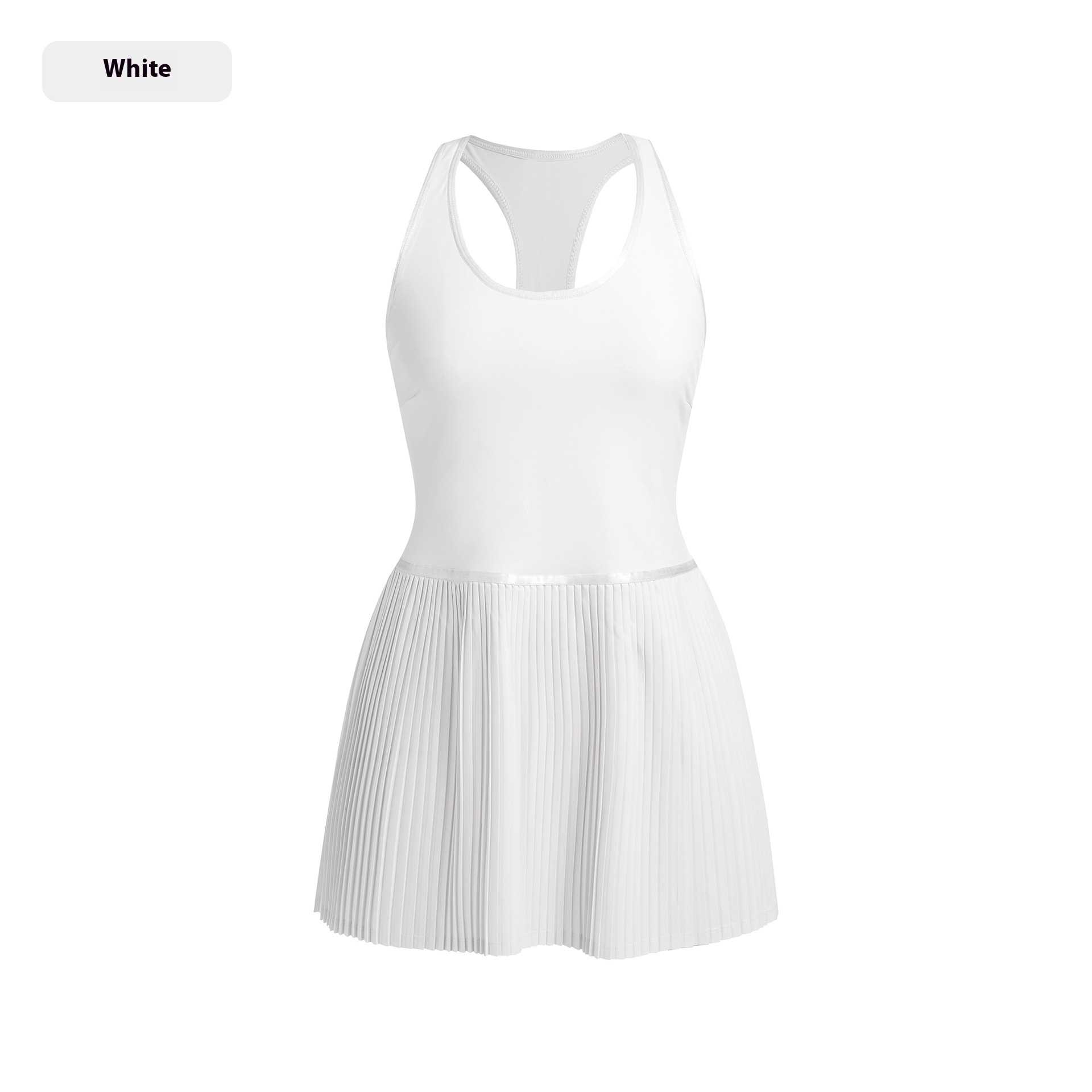 Anti exposure Tennis Skirt Chest Pad Vest Dress White - Shop at LoveMi