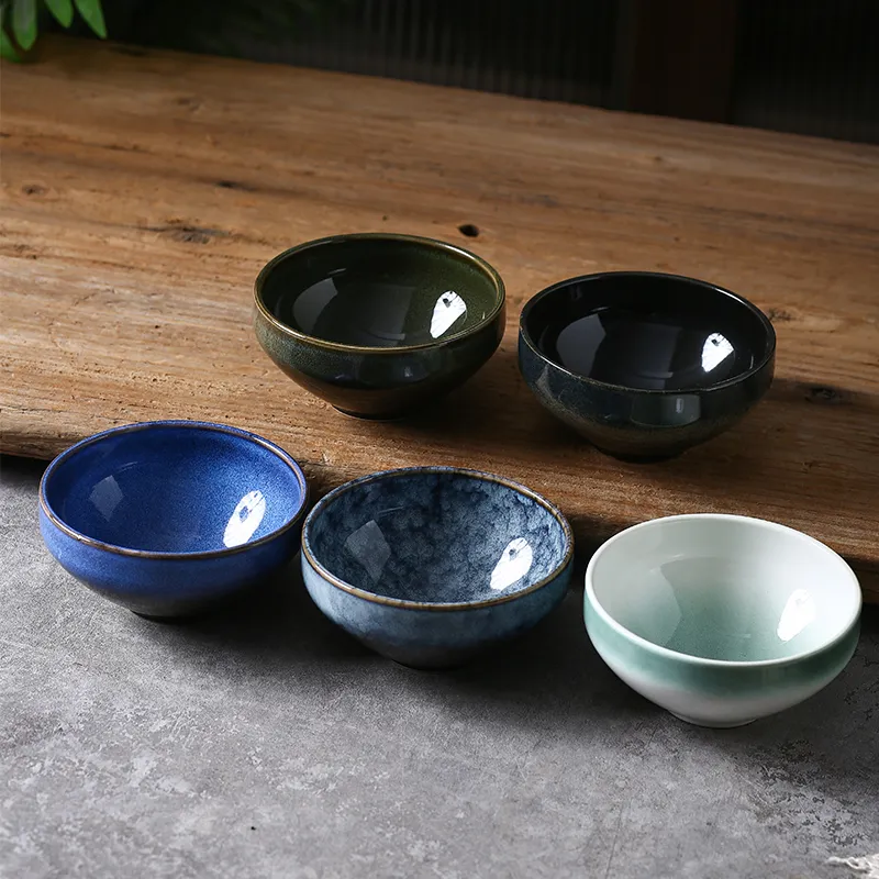 Rice Ceramic High Leg Rain-hat Shaped Bowl