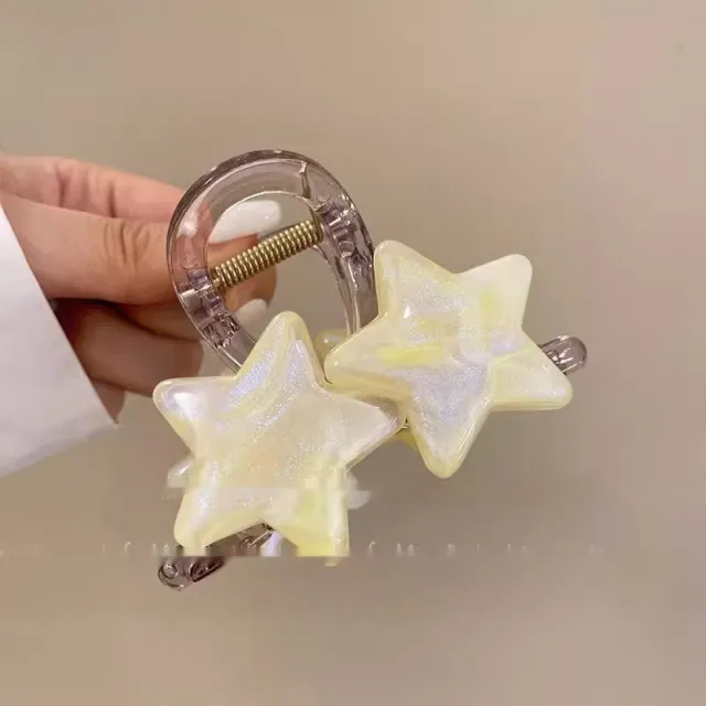 Cute Pentagram Star Shark Fish Clip Yellow - Shop at LoveMi