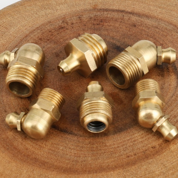 Grease Nipple British Pure Copper Head Butter Cup 45 Bend 90 Degree Nozzle