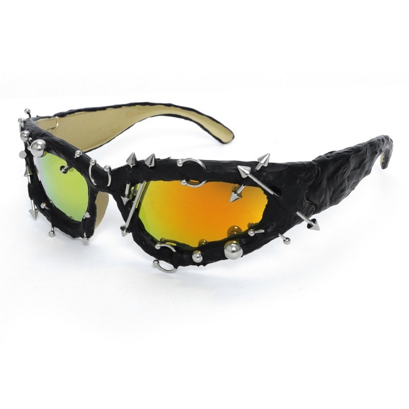 Punk Decorative Rivets Trend Street Snap Glasses - Image 3