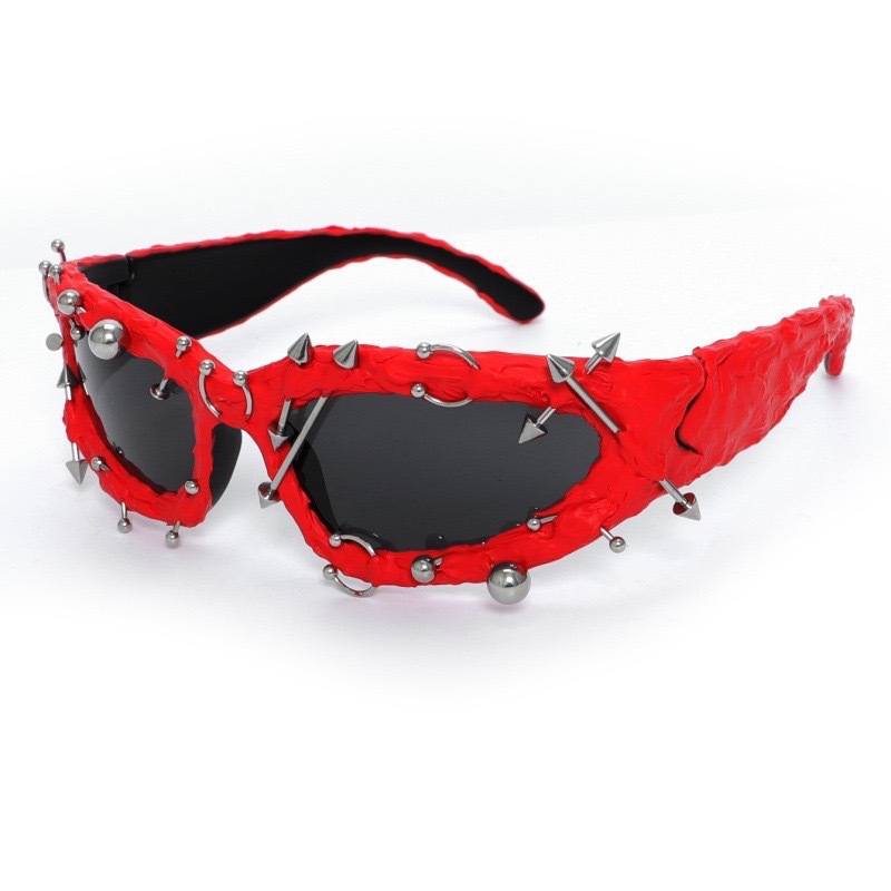 Punk Decorative Rivets Trend Street Snap Glasses - Image 8