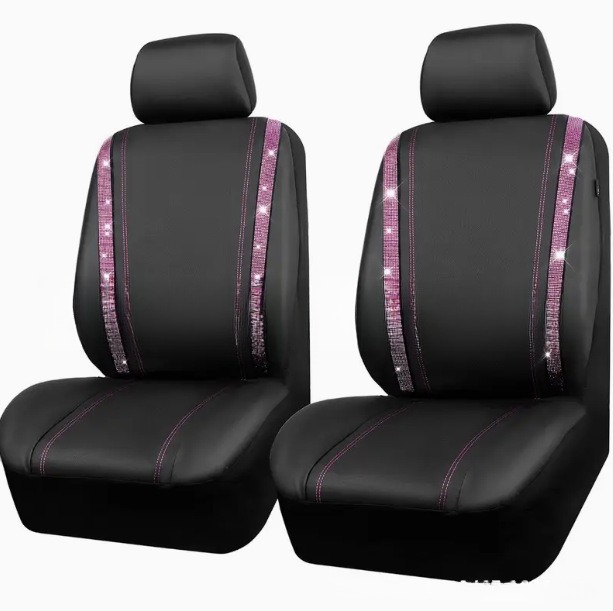 Car Diamond Stereo Rhinestone Non-slip Universal PVC Waterproof Seat Cover