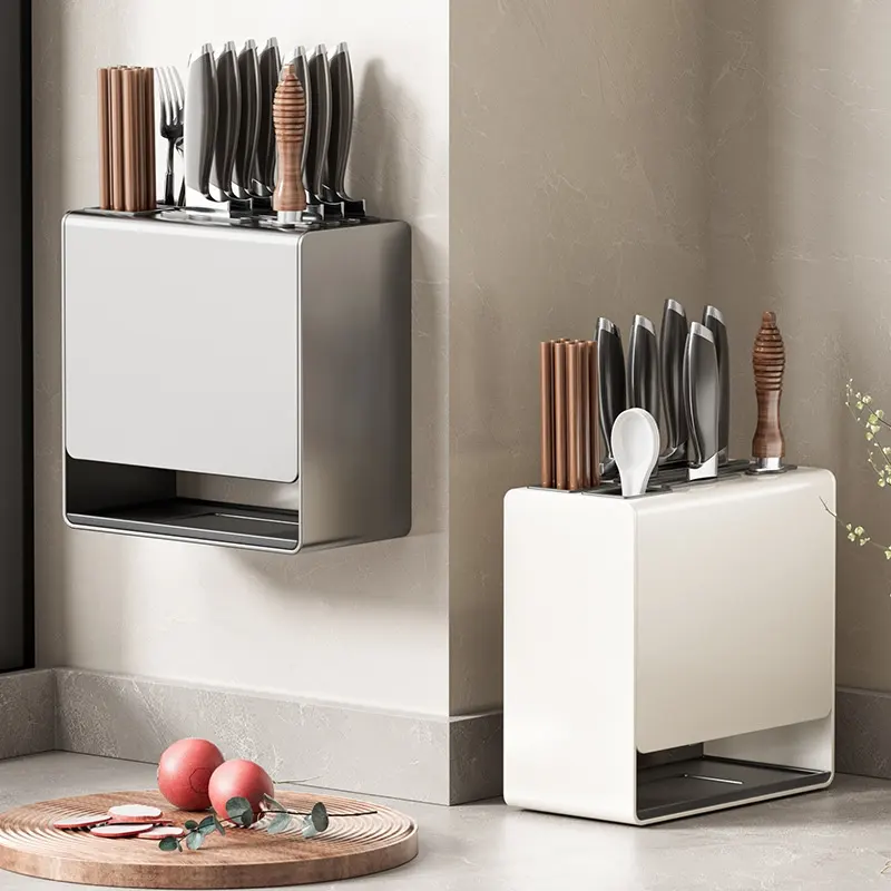 Knife Holder Storage Rack Gun Gray Kitchen Table
