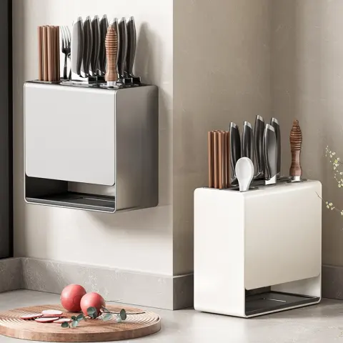 Knife Holder Storage Rack Gun Gray Kitchen Table