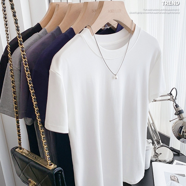Modal Short-sleeved T-shirt Women's High Elastic Slim Round Neck Top