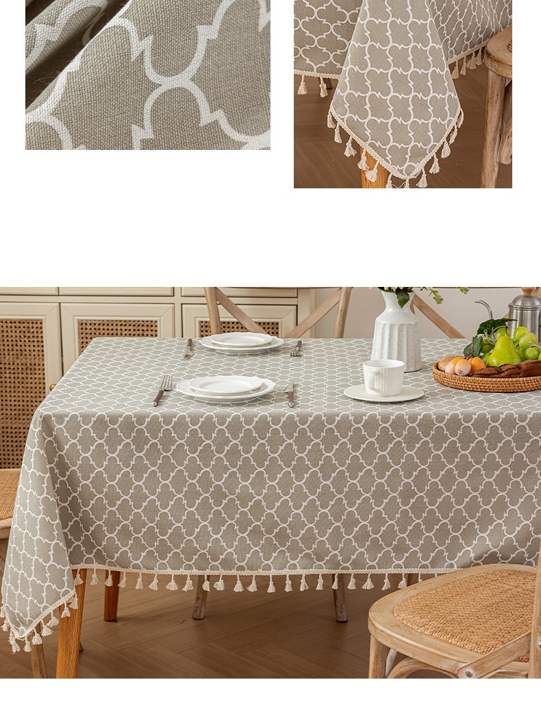 Tassel Imitation Linen Printed Dining Table Tablecloth 2d6d9770 846e 4f4f A794 5f44b6439066 Trans