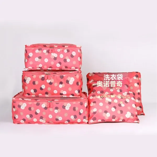 Luggage Organize Oxford Cloth 6 piece Storage Bag Watermelon Red Flowers - Shop at LoveMi