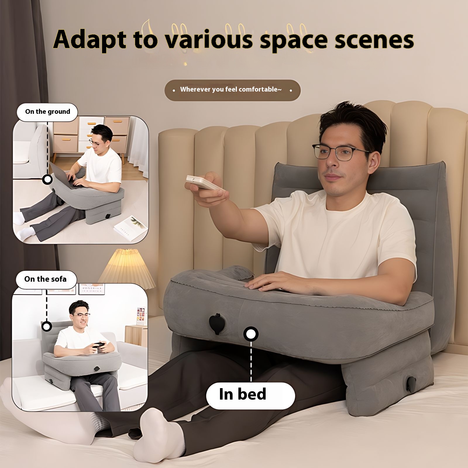 Game Reading Table Inflatable Foldable Knee Book Table Pillow