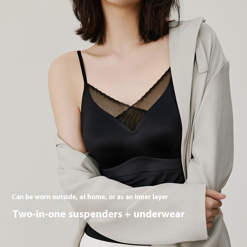 Lace V-neck Sour Vinegar Satin Small Sling Vest Underwear