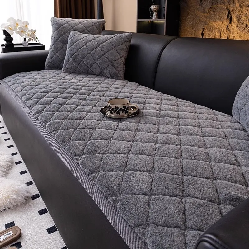 Sofa cover towel - Square Dark Grey