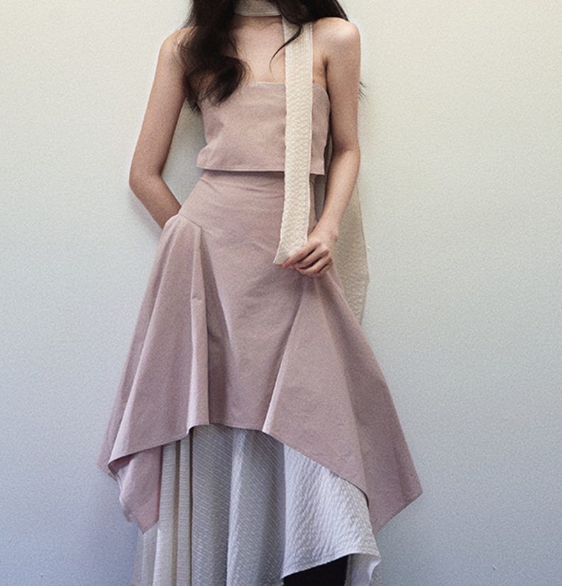 Folding Double-layer Tube Top Dress