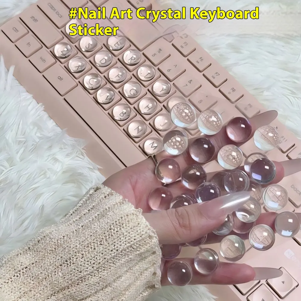 Heightened DIY Crystal Glass Ball Keyboard Stickers