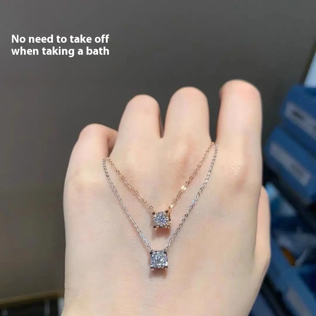 Simple Four-claw Single Diamond Pendant Female Temperament