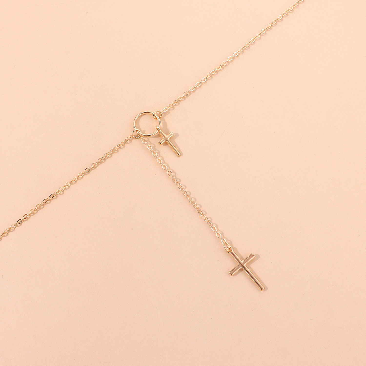 Fashion Double Layer Cross Necklace