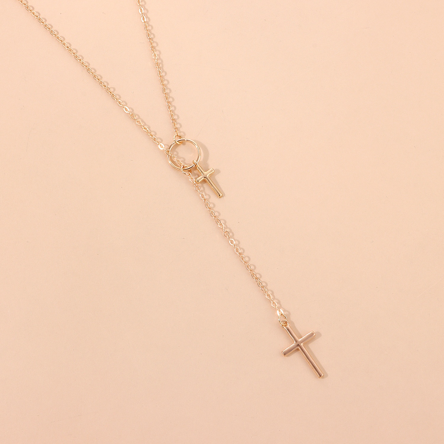 Geometric Cross Necklace