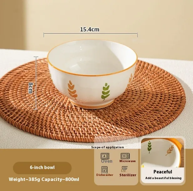Deep Plates Dinner Plate High Sense Underglaze Tableware - 6Inch Bowl