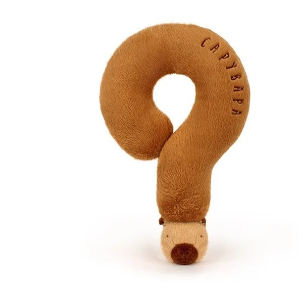 Maillard Capybara Question Mark Pillow Sofa Cushion Plush Toy Creative Pillow Guinea Pig Doll Female Gift Light Brown - Shop at LoveMi
