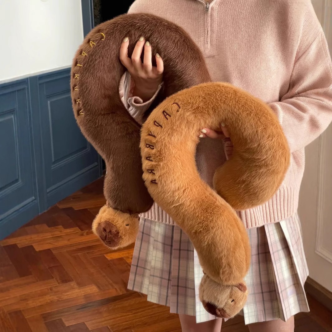 Maillard Capybara Question Mark Pillow Sofa Cushion Plush Toy Creative Pillow Guinea Pig Doll Female Gift Wholesale