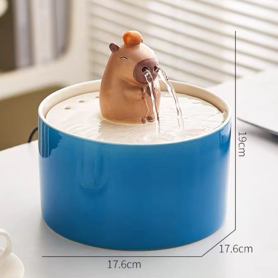 Capabala Flowing Water Ornaments Pet Ceramic Water Fountain