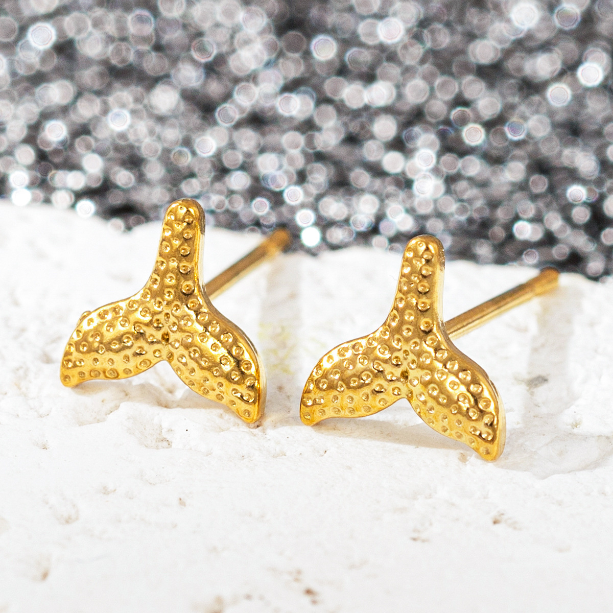 Stainless Steel 18K Gold Plating Does Not Fade Gold Stud Earrings